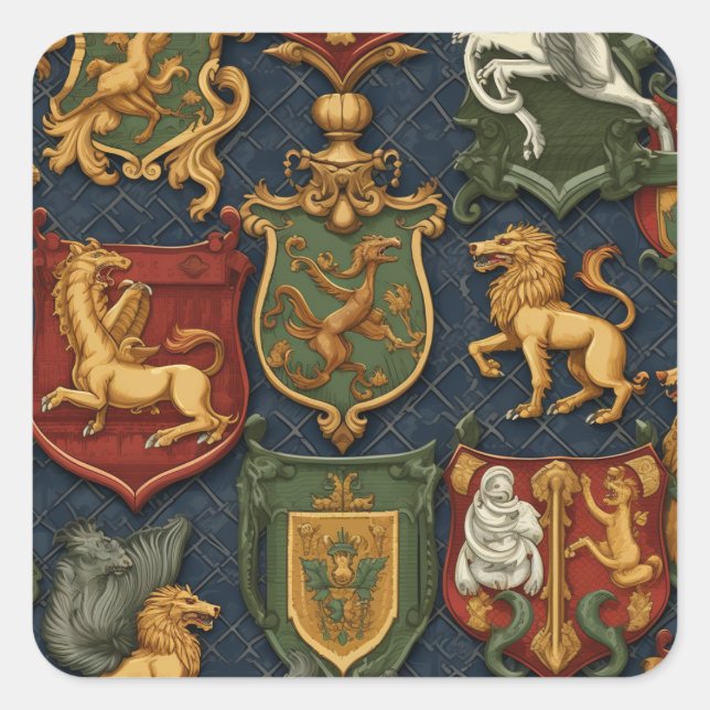 Renaissance heraldry  square sticker (Front)