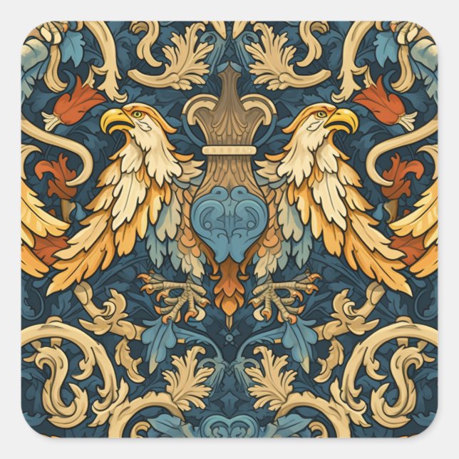 Renaissance heraldry  square sticker (Front)