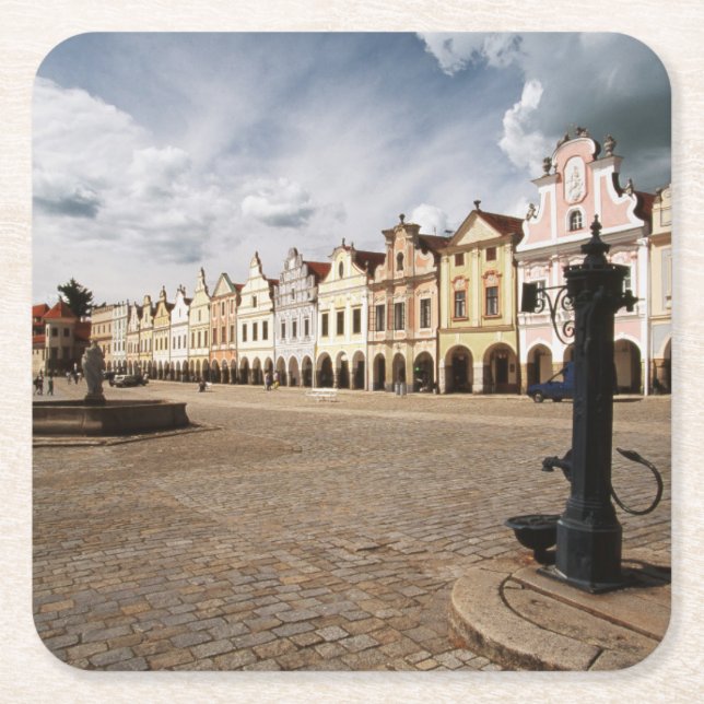 Renaissance Houses Square Paper Coaster (Front)