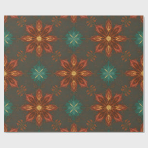 Renaissance-Inspired Christmas Floral Wrapping Paper