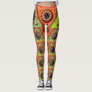 Renaissance jewels print leggings