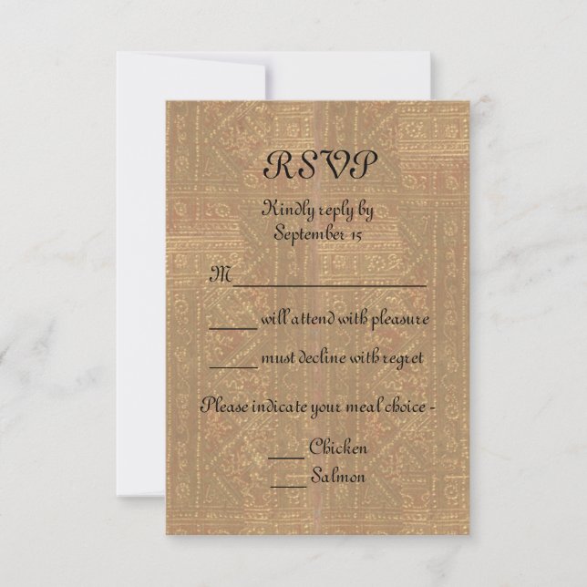 Renaissance Lady and Knight Medieval Wedding RSVP Card (Front)
