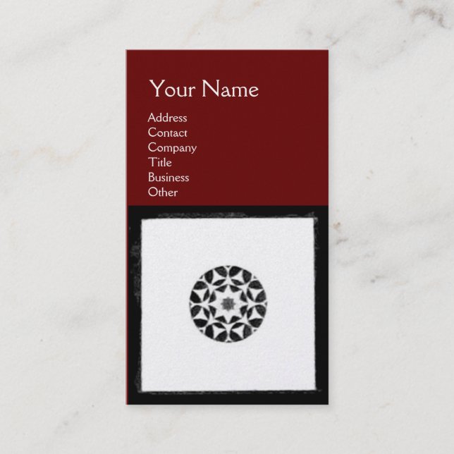 RENAISSANCE Legal Office Attorney Black White Red Business Card (Front)