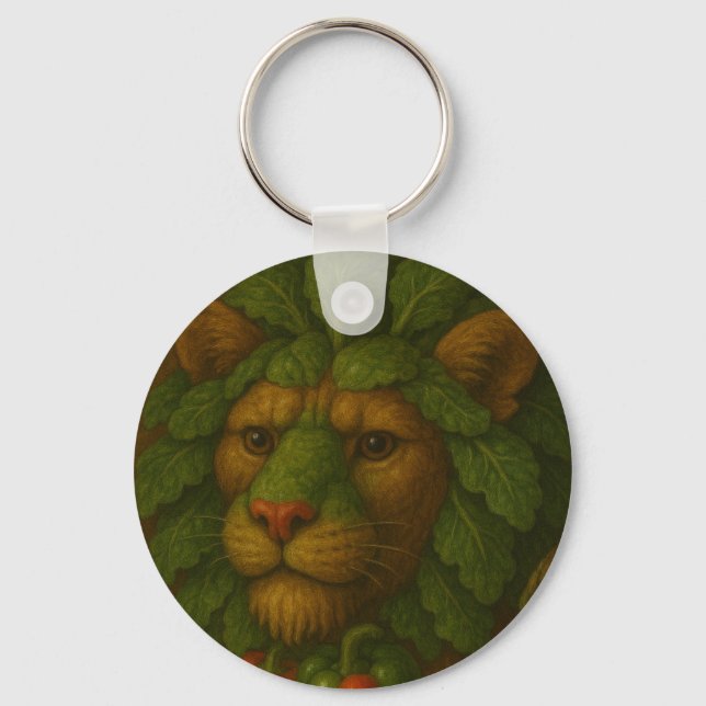 Renaissance Lion Portrait Keychain (Front)