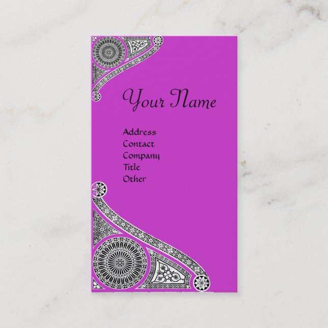 RENAISSANCE MONOGRAM 4 light  purple Business Card (Front)