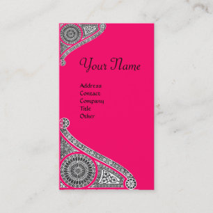 RENAISSANCE MONOGRAM 4 pink Business Card