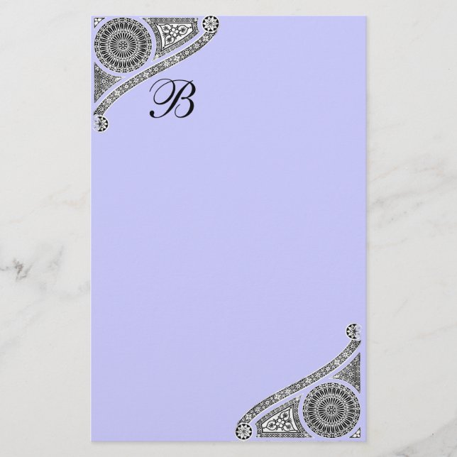 RENAISSANCE MONOGRAM Bac Turquoise Bleu Papeterie (Devant)