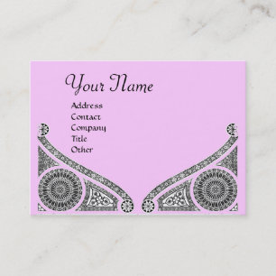 RENAISSANCE MONOGRAM ,pink Business Card