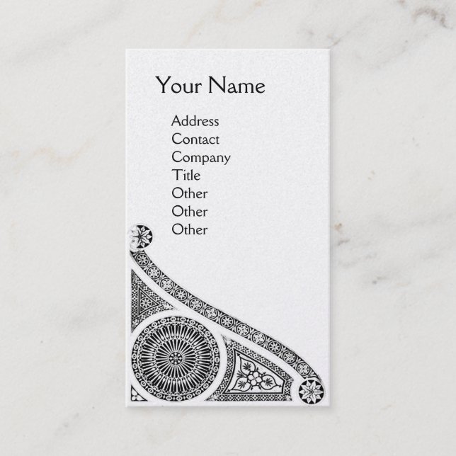 RENAISSANCE Monogram platinum metallic paper Business Card (Front)