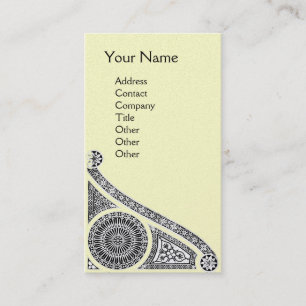 RENAISSANCE Monogram ,platinum metallic paper Business Card