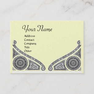 RENAISSANCE MONOGRAM,platinum metallic ,silver Business Card