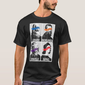 Renaissance Ninja Artists Poster Style Pop Art T-Shirt
