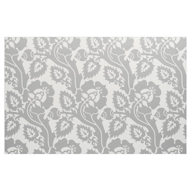 Renaissance Oblique Floral, Silver-Grey Fabric (Fat Quarter)