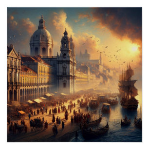 Renaissance oil painting poster