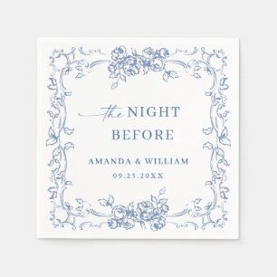Renaissance Ornate Dusty Blue Rehearsal Dinner Napkin