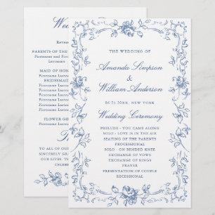 Renaissance Ornate Dusty Wedding Ceremony Program