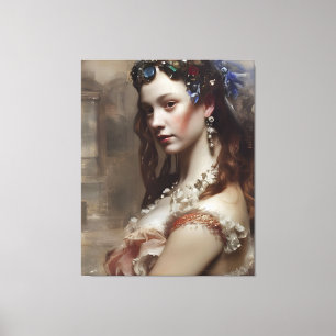 Renaissance Princess  AI generated fantasy art Canvas Print