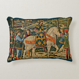 Renaissance royal on horseback accent pillow