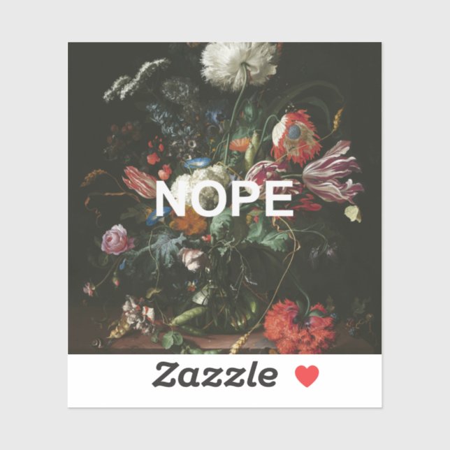 Renaissance Still Life Painting + Fun Nope Text (Sheet)