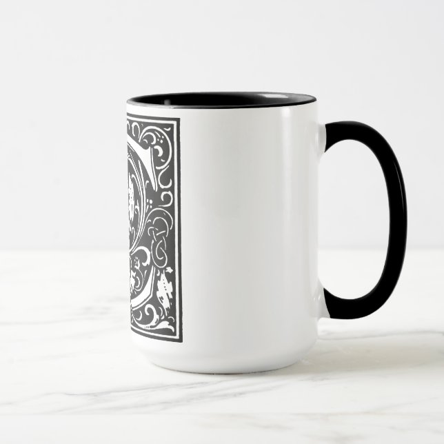 Renaissance Style Alphabet Letter C On Mug (Right)