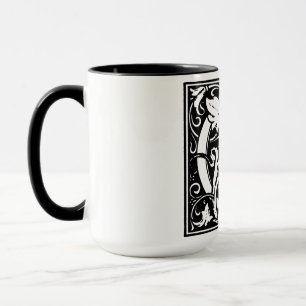 Renaissance Style Alphabet Letter G On Mug