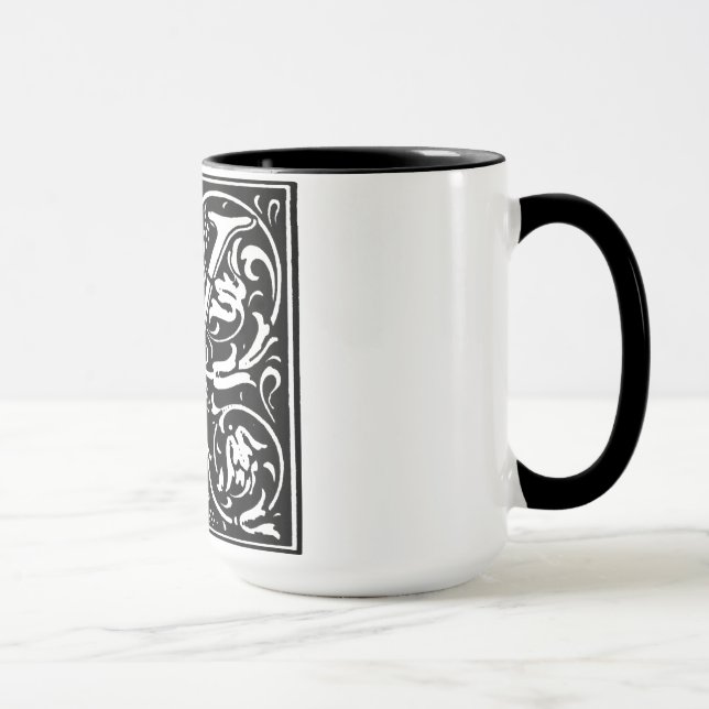 Renaissance Style Alphabet Letter Y On Mug (Right)