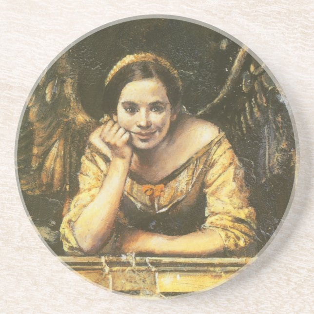 Renaissance Style Angel Fresco Coaster (Front)