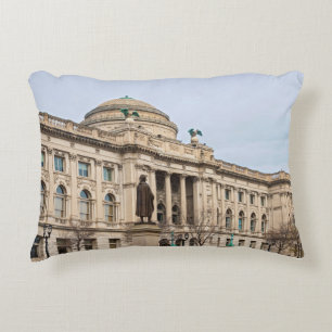 renaissance style public library in milwaukee accent pillow
