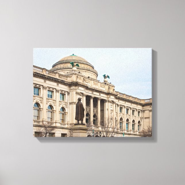 renaissance style public library in milwaukee canvas print (Front)