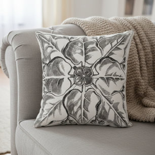 Renaissance Throw Pillow Artistic Flower