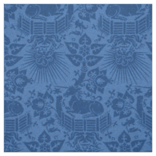Renaissance Unicorn Garden, Sapphire Blue Fabric