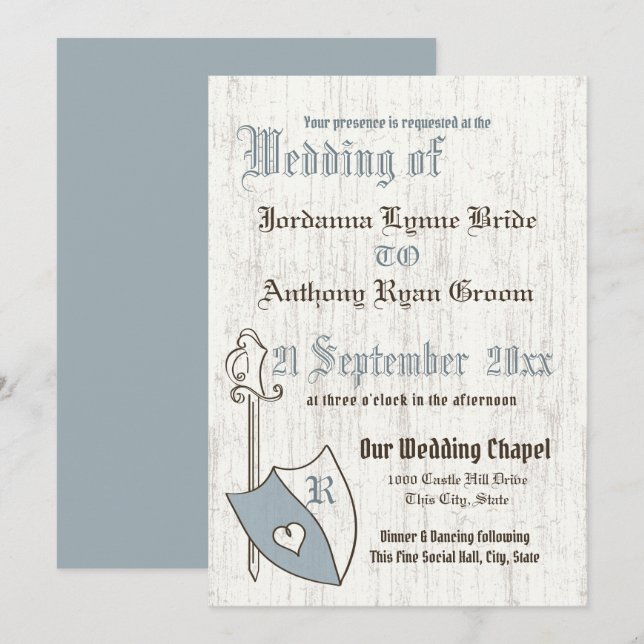 Renaissance Wedding Arms Invitation (Front/Back)