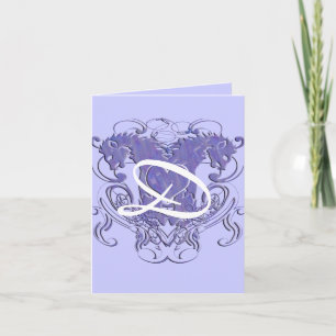 Renaissance Wedding Monogram Thank You Lions Card