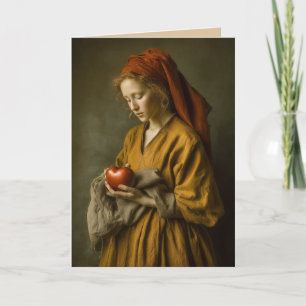 Renaissance Woman Holding Heart Card