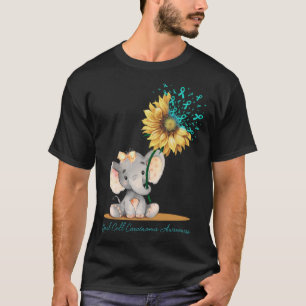 RENAL CELL CARCINOMA AWARENESS Cute Elephant Sunfl T-Shirt