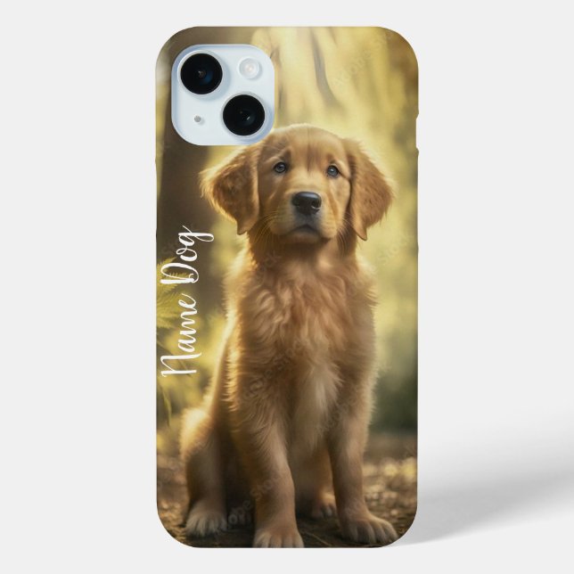 Rename your golden retriever dog on the phone case (Back)