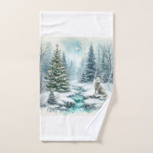 Renard arctique de Noël blanc