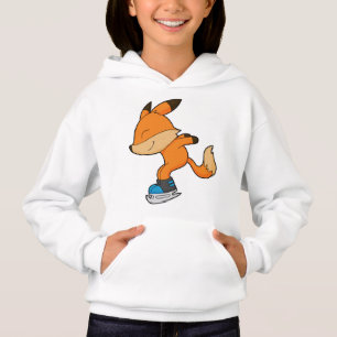 Renard au patinage sur glace avec patins sur glace