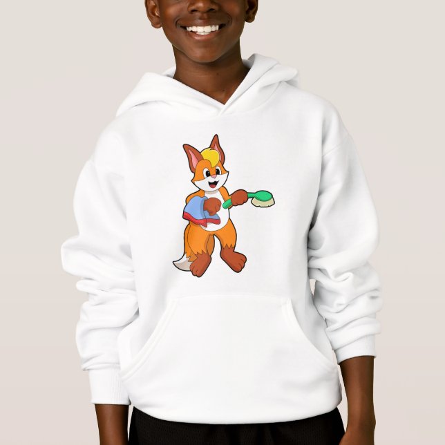 Renard avec serviette et brosse (Devant)