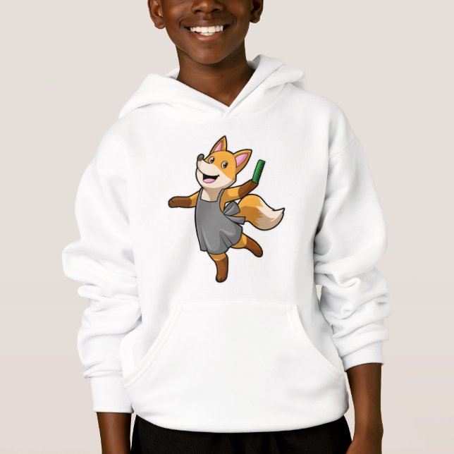 Renard comme coiffeur avec ciseaux (Devant)