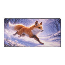Renard courant dans la neige d'hiver