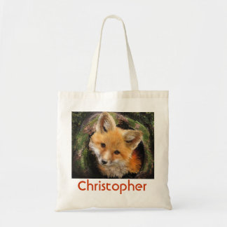 renard dans le sac de rondin