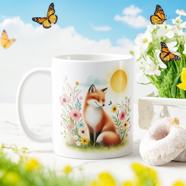 Renard d'aquarelle de printemps - Kid Mug (Créateur téléchargé)