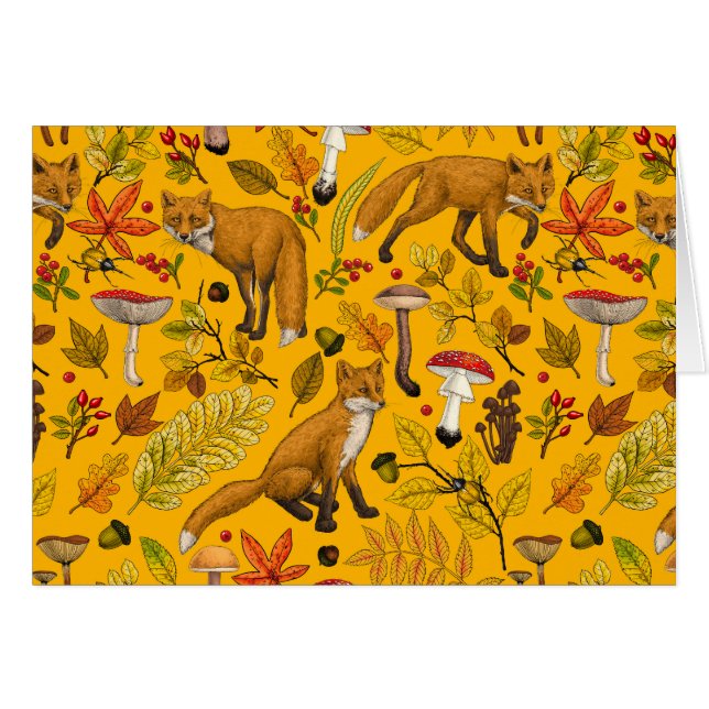 Renard d'automne sur orange (Devant horizontal)