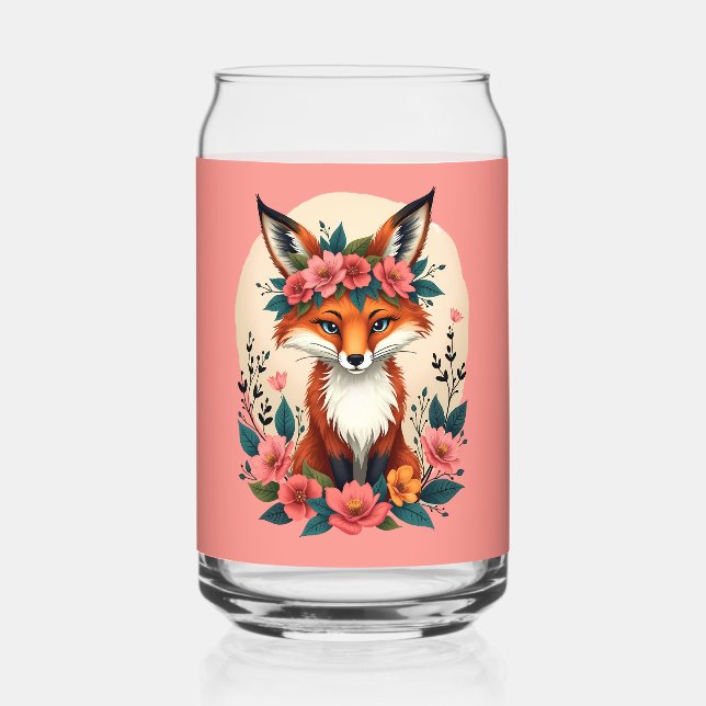 Renard de Boho Whimsical avec forêt de Couronne Fl (Recto)