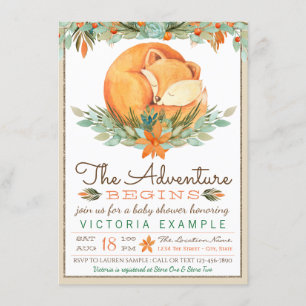 Renard de Woodland Automne Automne Invitations de 