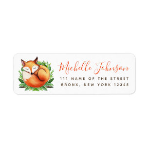 Renard endormi dans la verdure Animal mignon aquar