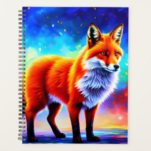 Renard joli décor coloré rouge art animal