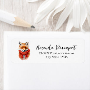 Renard mignon avec une écharpe rouge Image d'autom