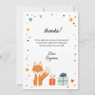 Renard Mignon Fête Moderne d'Enfants Merci